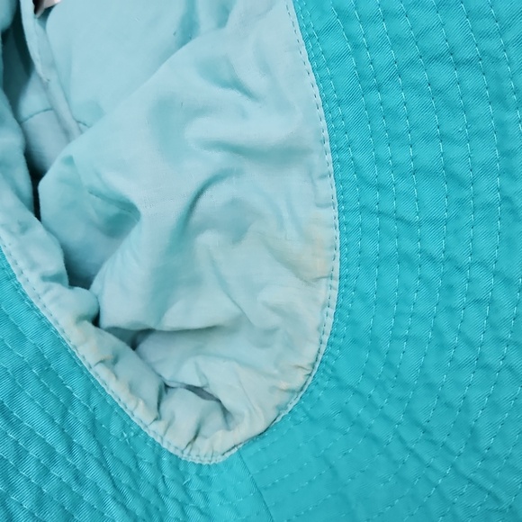 Disney Cruise Line Castaway Cay Adult Sun Hat Teal Oversized Hibiscus Shells - Picture 6 of 6